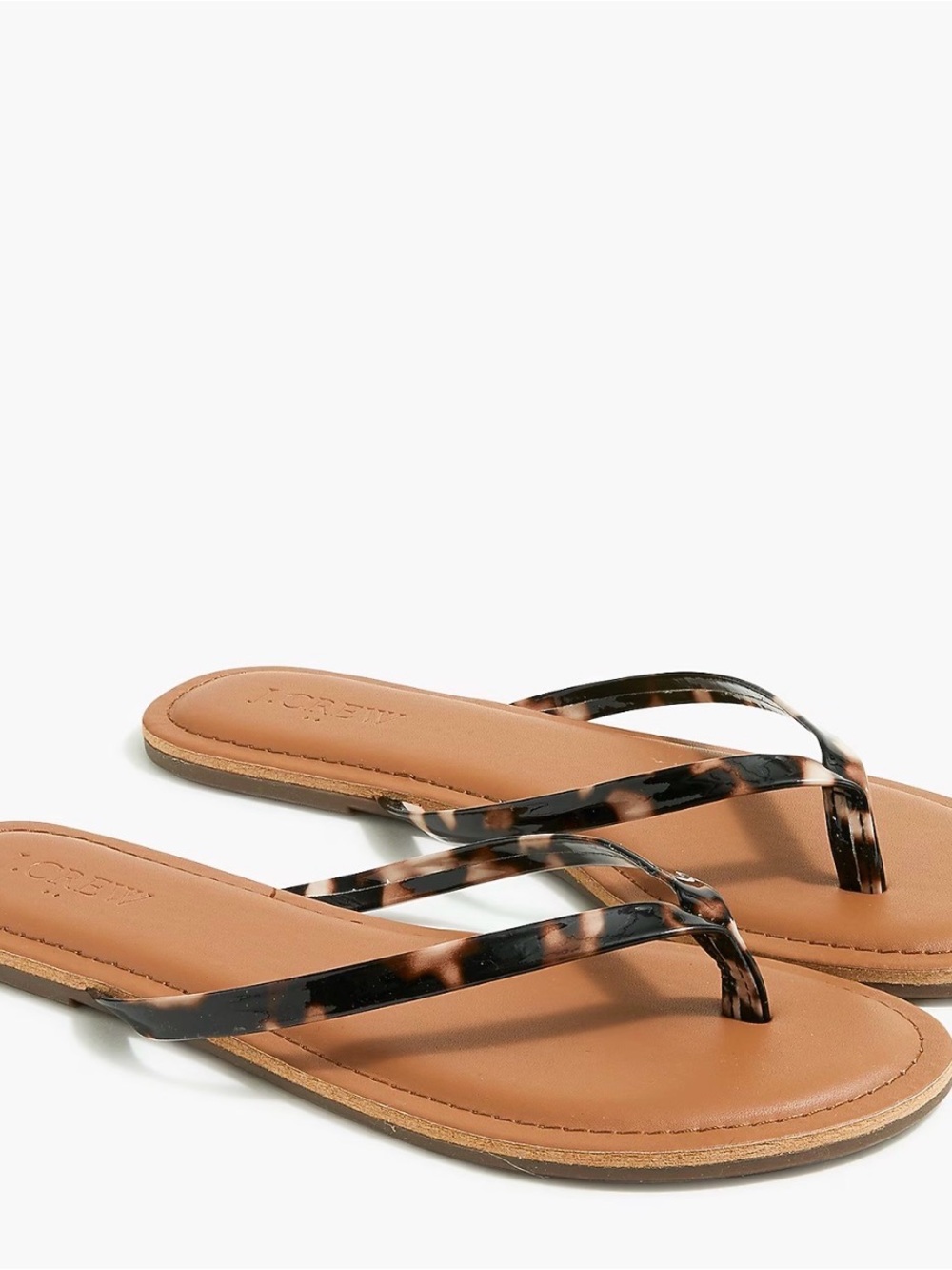 J. Crew Tortoiseshell/leopard Strap Flip Flop Sandals